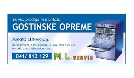 M. L. SERVIS, PRODAJA IN MONTAŽA GOSTINSKE OPREME MARKO LUNAR, GROSUPLJE cover